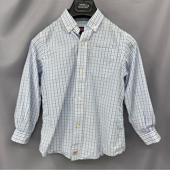 Vineyard Vines Other - Vinyard Vines by Shep & Ian white & Blue Plaid Murray Button Down Shirt Size 4T